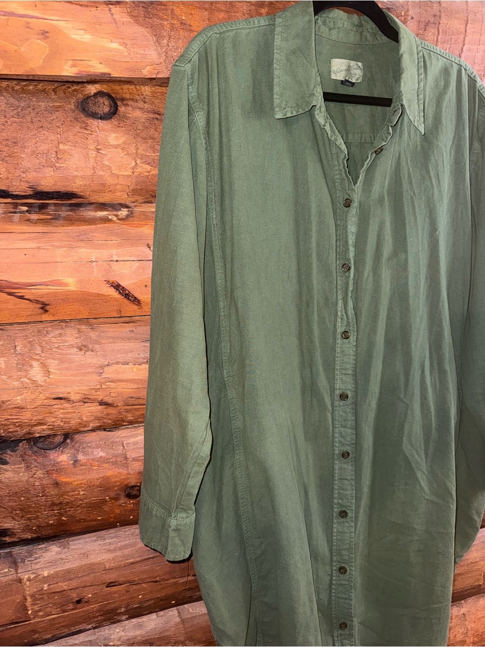 Universal Thread Olive Button-Front Lightweight Shirt Jacket - Picture 2 of 5